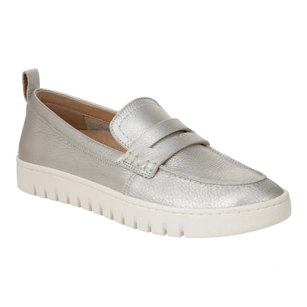 Vionic Uptown Silver Metallic Loafer, Size 10